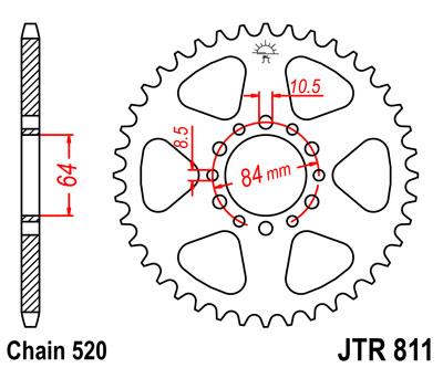 JT Rear Sprocket JTR811.45 Steel