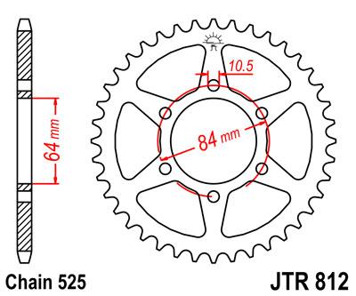 JT Rear Sprocket JTR812.41 Jt 525