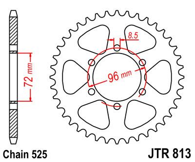JT Rear Sprocket JTR813.40 Jt 520