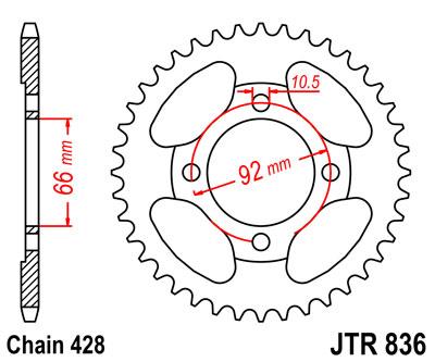 JT Rear Sprocket JTR836.39 Jt 428