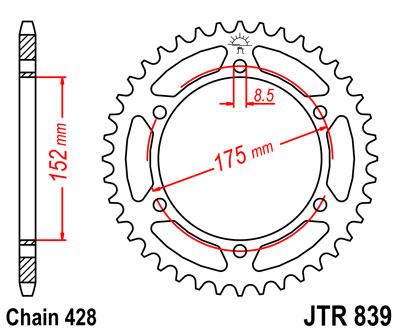 JT Rear Sprocket JTR839.53 Steel