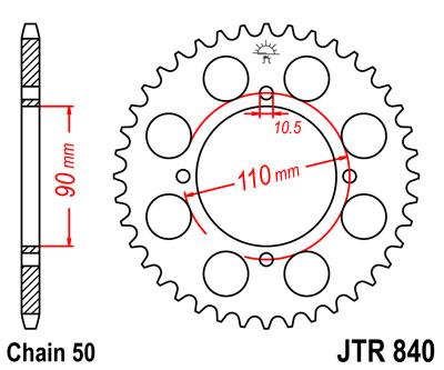 JT Rear Sprocket JTR840.38 Steel
