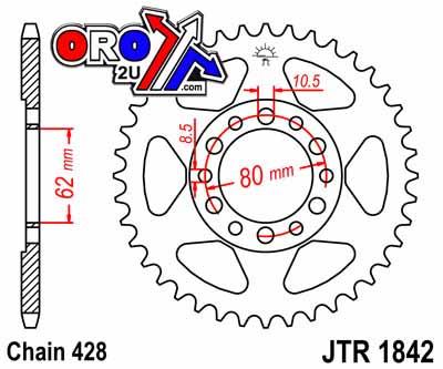 JT Rear Sprocket Jtr1842.37 Steel Black Sr1842-37