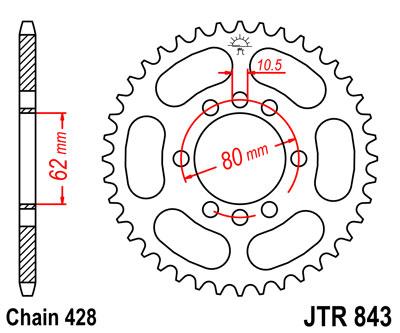 JT Rear Sprocket JTR843.49 Steel