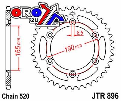 JT Rear Sprocket Steel JTR896.52