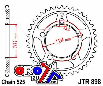 JT Rear Sprocket Steel JTR898.42