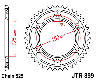 JT Rear Sprocket Steel JTR899.45