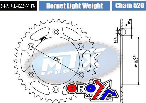 MTX Parts Rear Sprocket Steel Hard Light 11h-km1-42