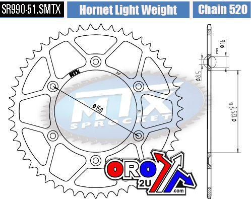 MTX Parts Rear Sprocket Steel Hard Light 11h-km1-51