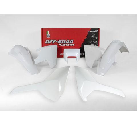 Rtech Plastics Plastic Kit Enduro 17-18 Husky TE/FE/TX, 5 Piece, Colour White, R-kithsq-bn0-517