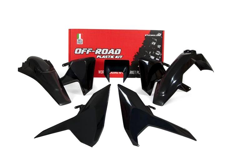 Rtech Plastics Plastic Kit Enduro 17-18 Husky TE/FE/TX, 5 Piece ,colour Black, Rtech R-kithsq-nr0-517