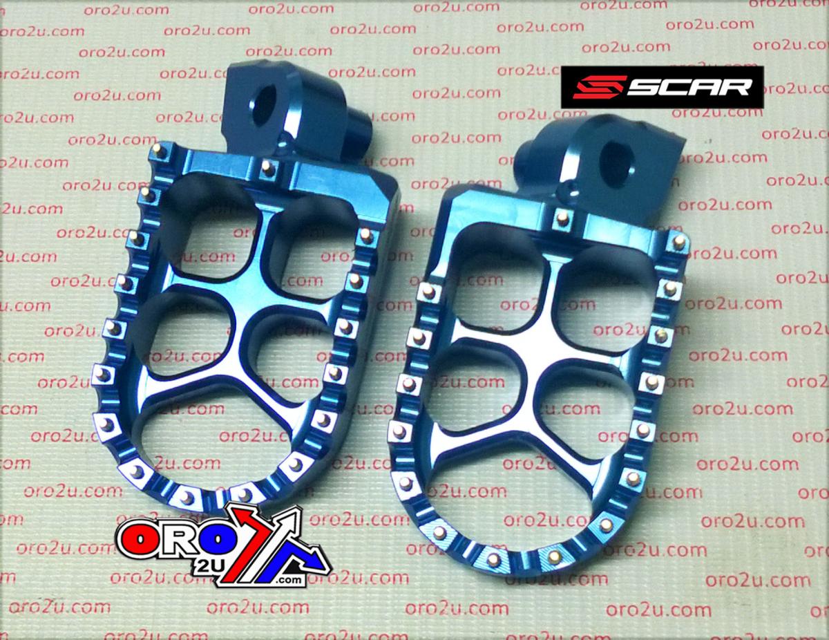 Scar Racing Foot Pegs Scar Blue Yam, 57 Aluminium Billet S1511b