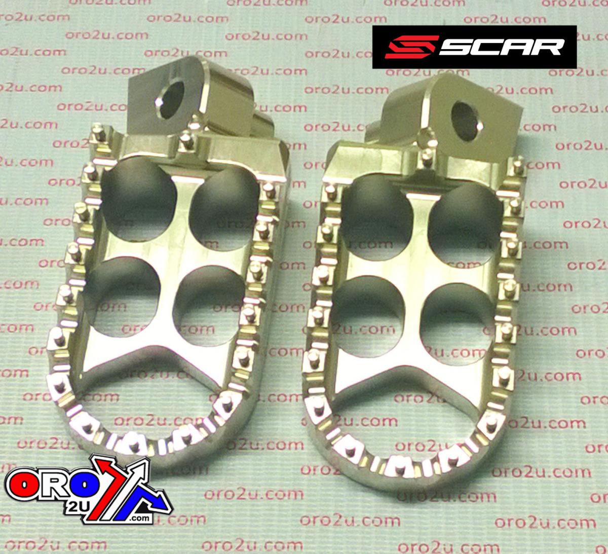 Scar Racing Foot Pegs Scar Grey Yam, 48 Aluminium Billet S1211, [colour Grey Titanium]