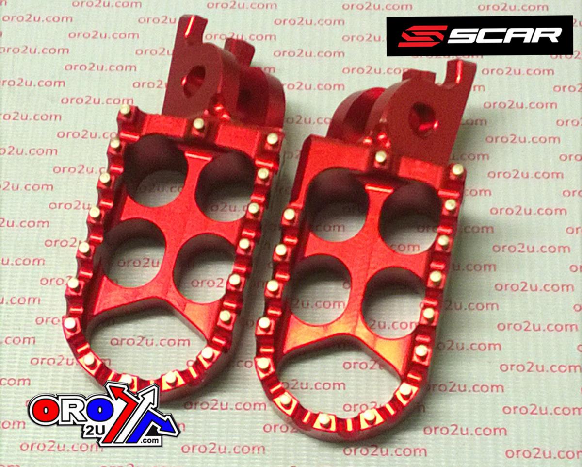 Scar Racing Foot Pegs Scar Red CRF/CR, 48 Aluminium Billet S3215r
