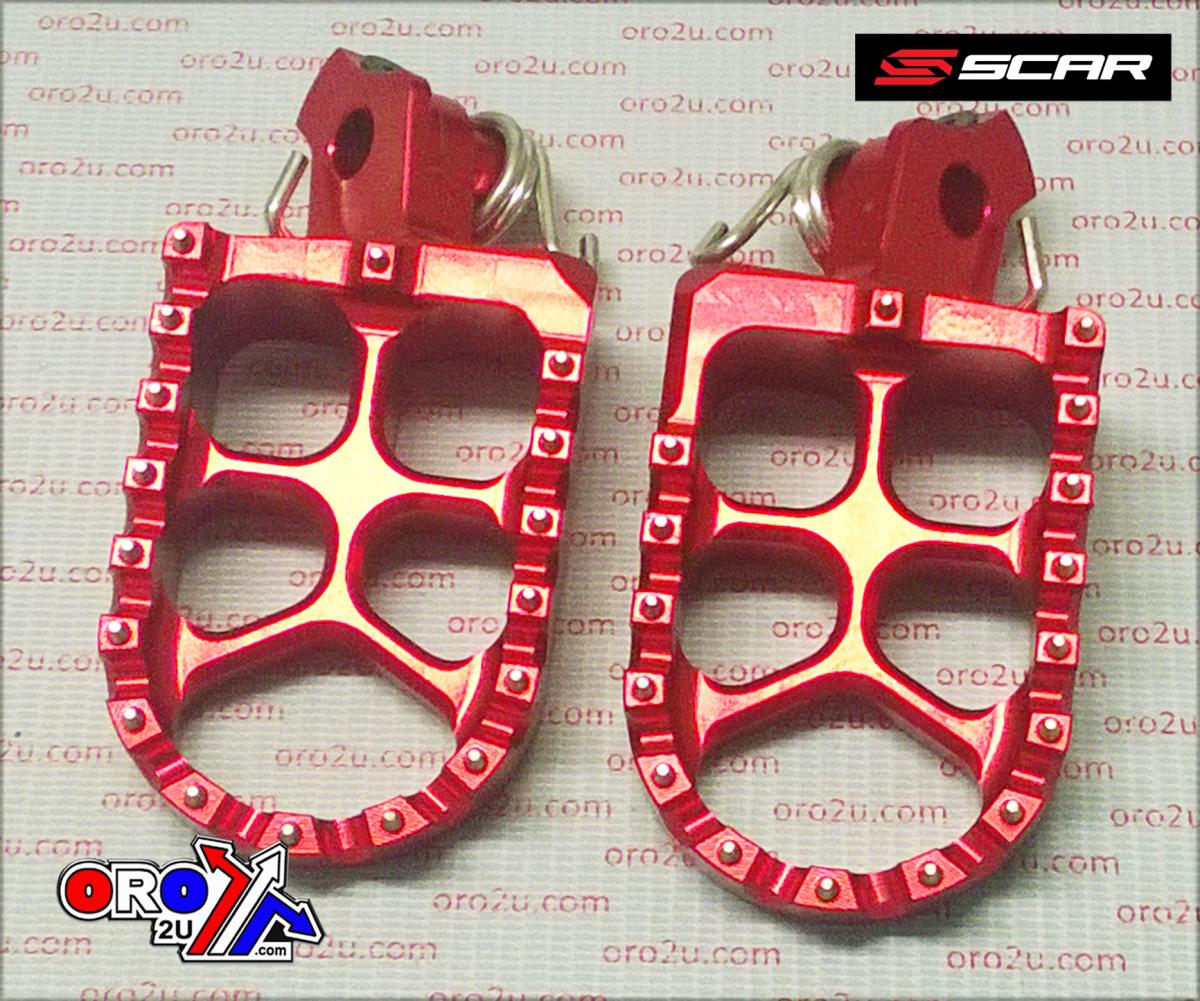 Scar Racing Foot Pegs Scar Red RM-z, 57 Aluminium Billet S4513r