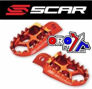 Scar Racing Foot Pegs Scar Orange KTM, 57 Aluminium Billet S5510or