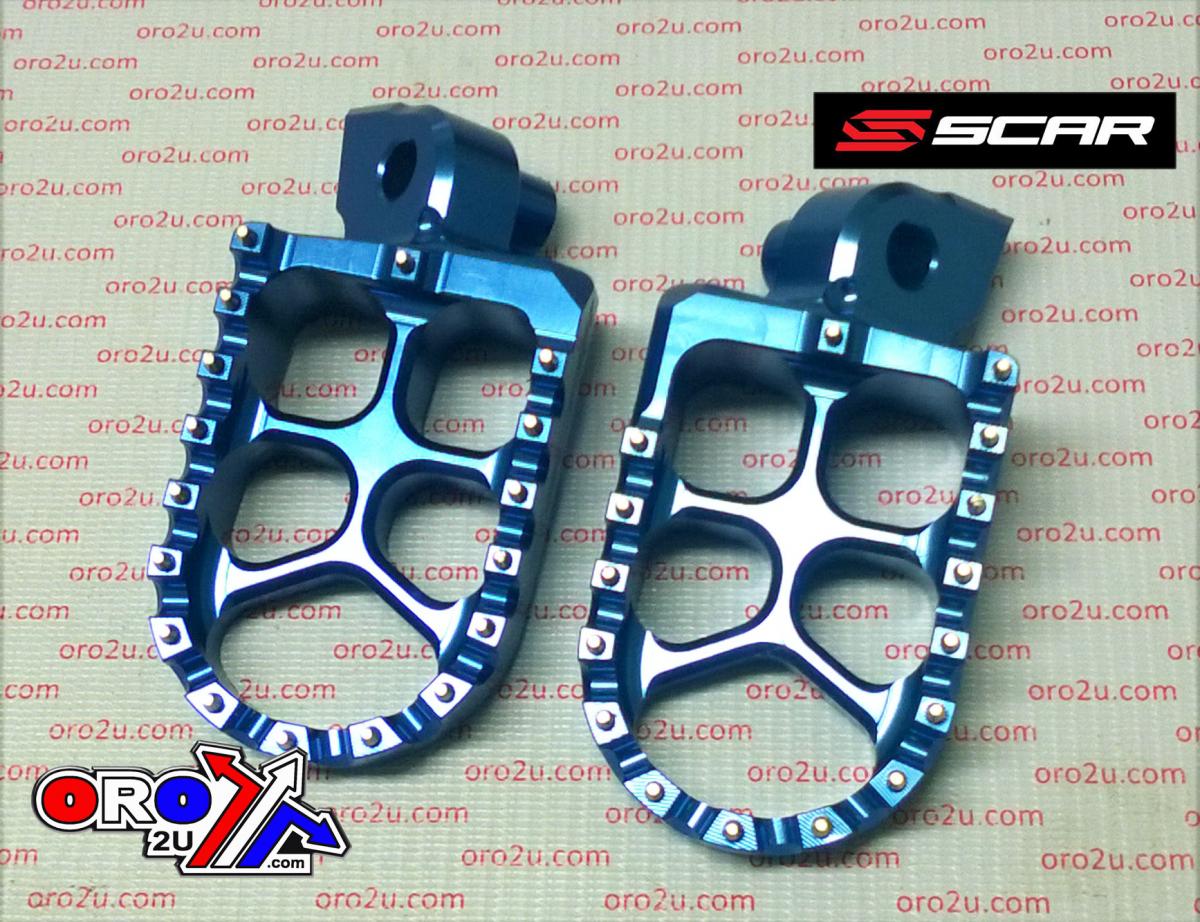 Scar Racing Foot Pegs Scar Blue KTM, 57 Aluminium Billet S5510b