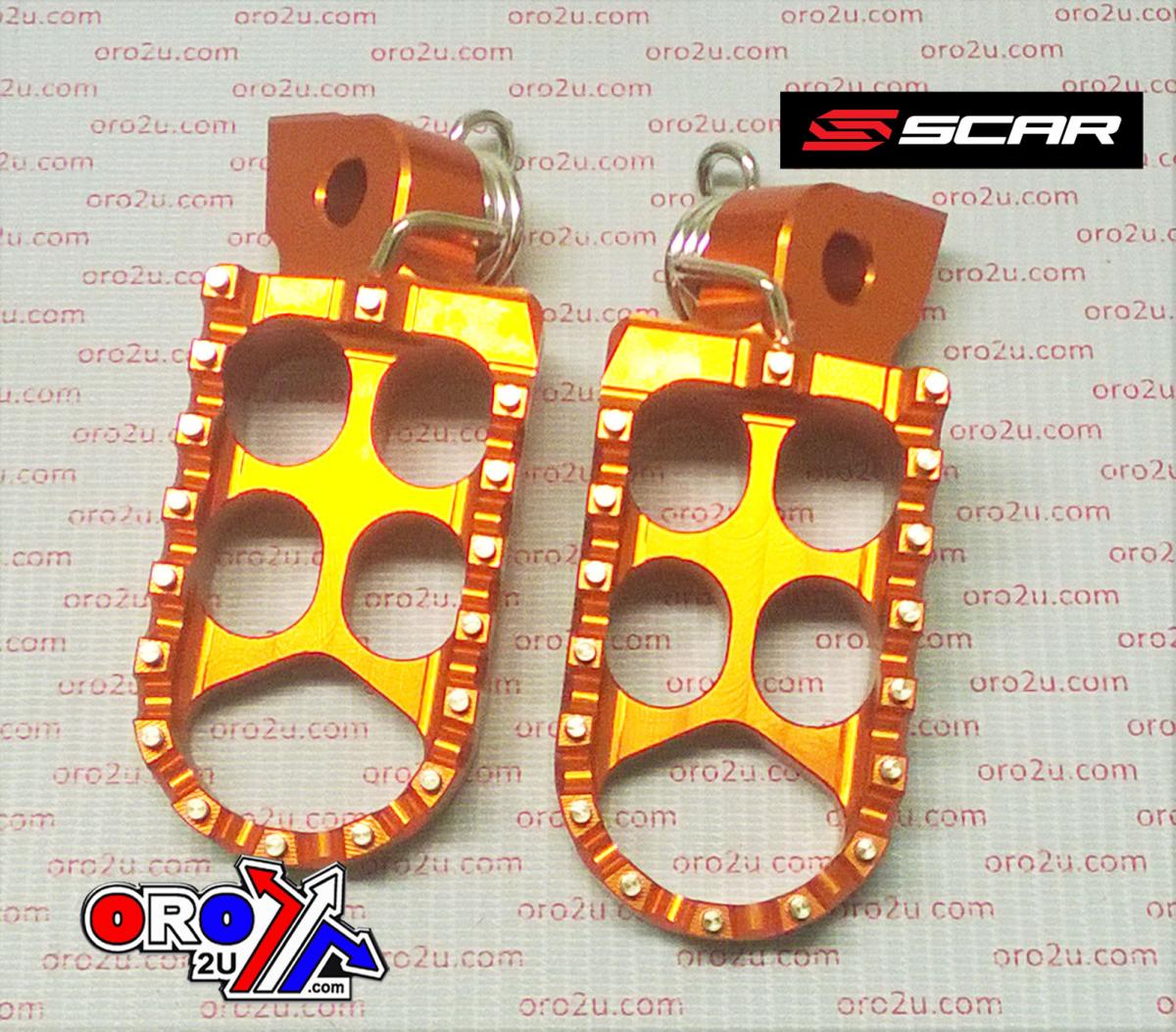 Scar Racing Foot Pegs Scar Orange Yam, 48 Aluminium Billet S5211or