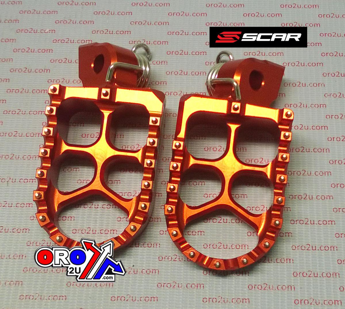 Scar Racing Foot Pegs Scar Orange KTM, 57 Aluminium Billet S5511or