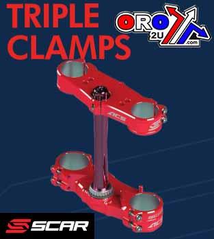 Scar Racing Triple Clamps 22 Red CRF, Offset 22mm Scar S2420