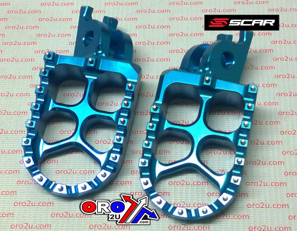 Scar Racing Foot Pegs Scar Blue CRF/KXF, 57 Aluminium Billet S3515b