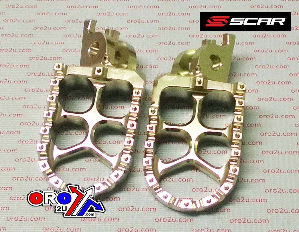 Scar Racing Foot Pegs Scar Grey CRF/KXF, 57 Aluminium Billet S3515, [colour Titanium Grey]