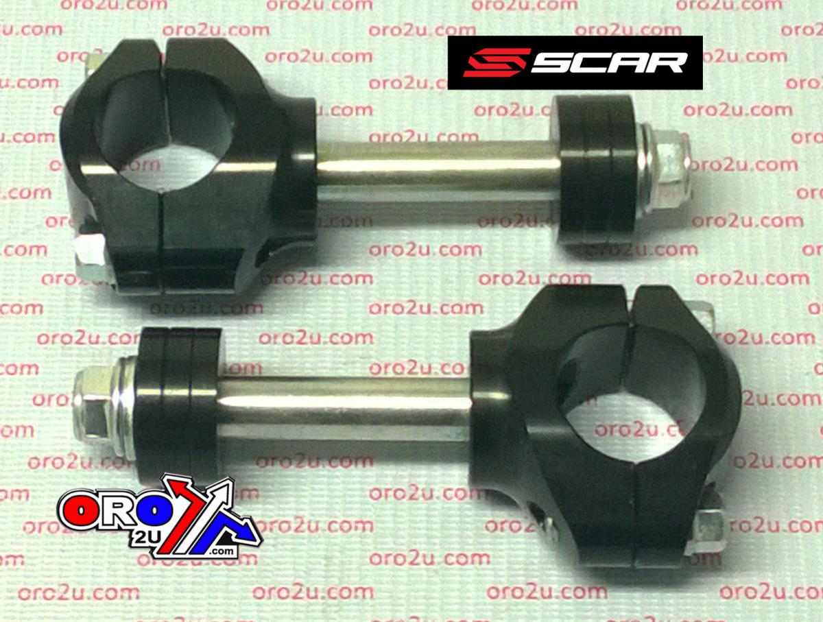 Scar Racing 28.6 Bar Mounts Hon/yam, Clamps Height 30/35/40/45mm, Scar Racing P62 Black
