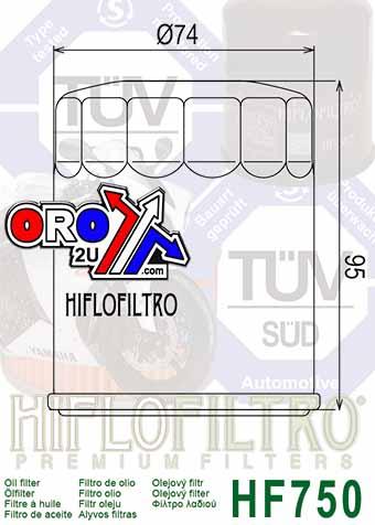 HiFlo Filters Oil Filter Hiflo HF750, N26-13440-00-00 Yamaha