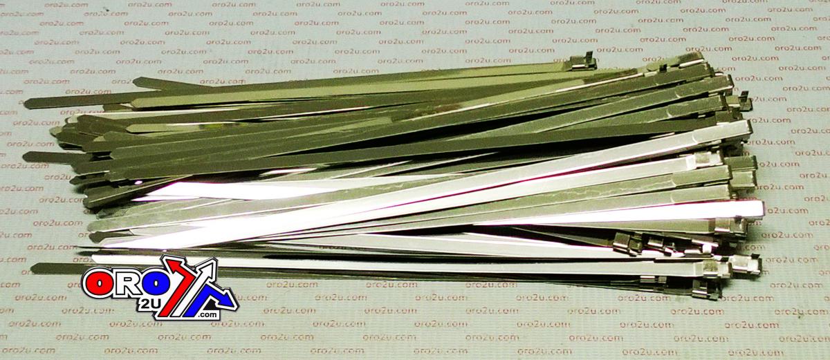 DIRT RACING  6mm x 25cm BAND P2 PACK-100, CV BOOT CLAMP STRAP STAINLESS STEEL