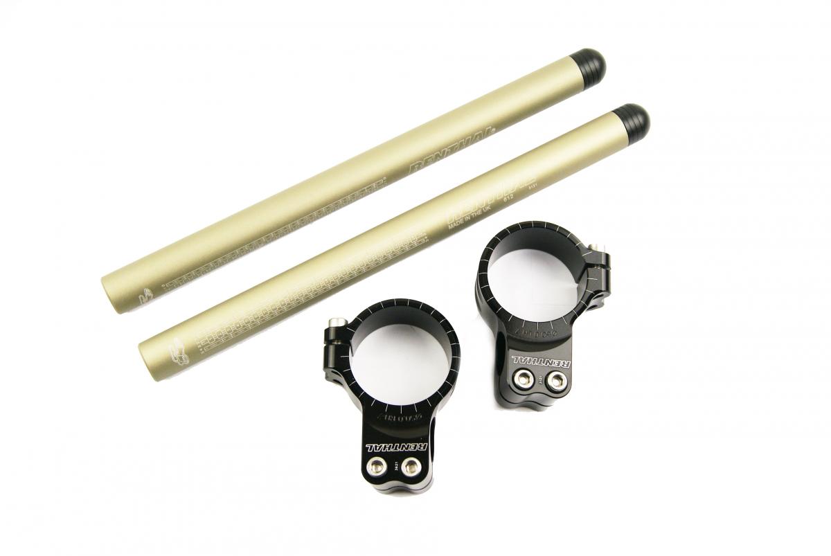 Renthal Renthal Gen 1 Clip Ons, 50mm Fork Diam Inc, Tubes 39mm Forw Offset 7 Deg Down Sweep CL100