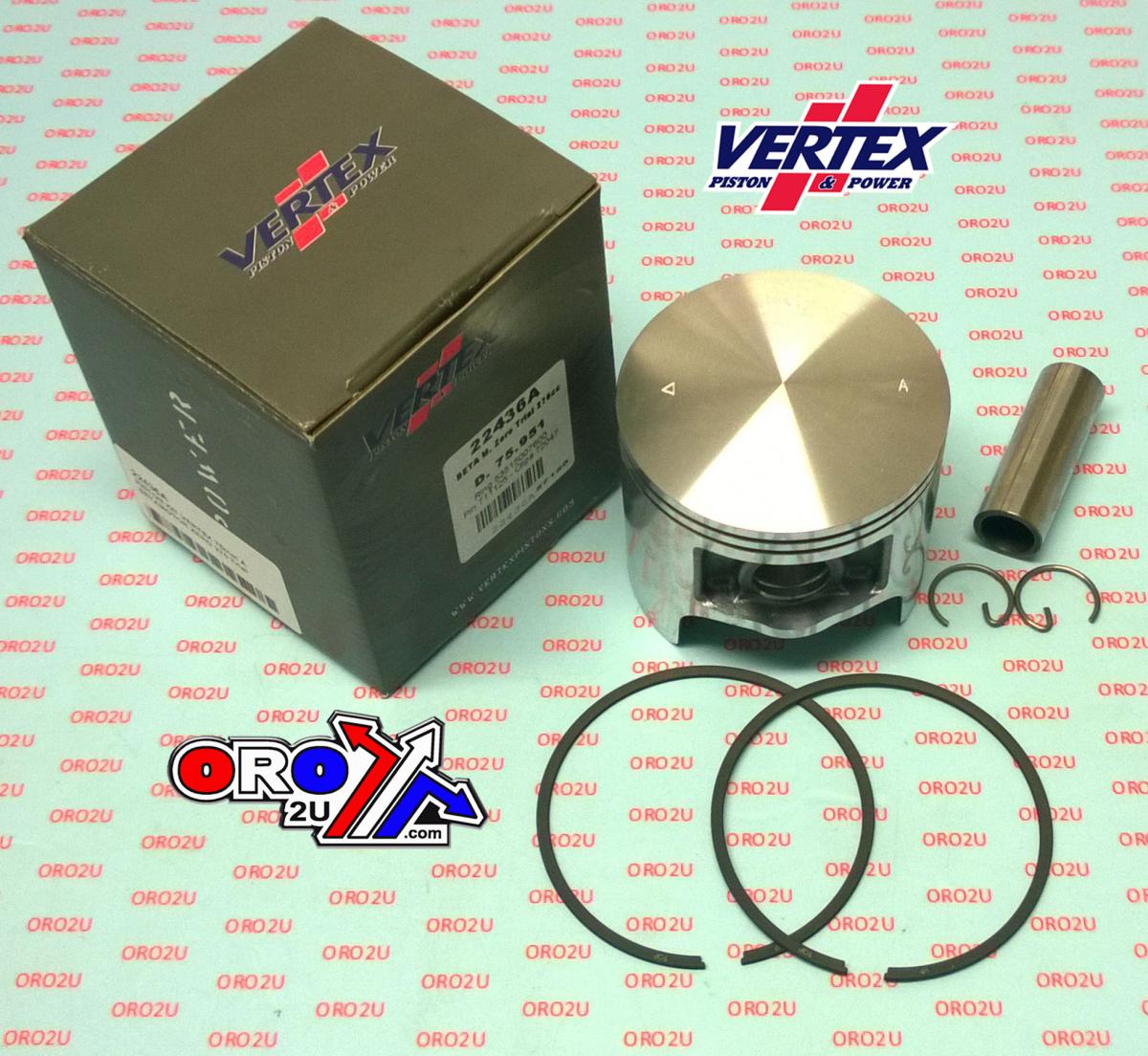 Vertex Piston Kit Vertex 76.0 B Betamotor Zero 270 Trial, Vertex 22436b