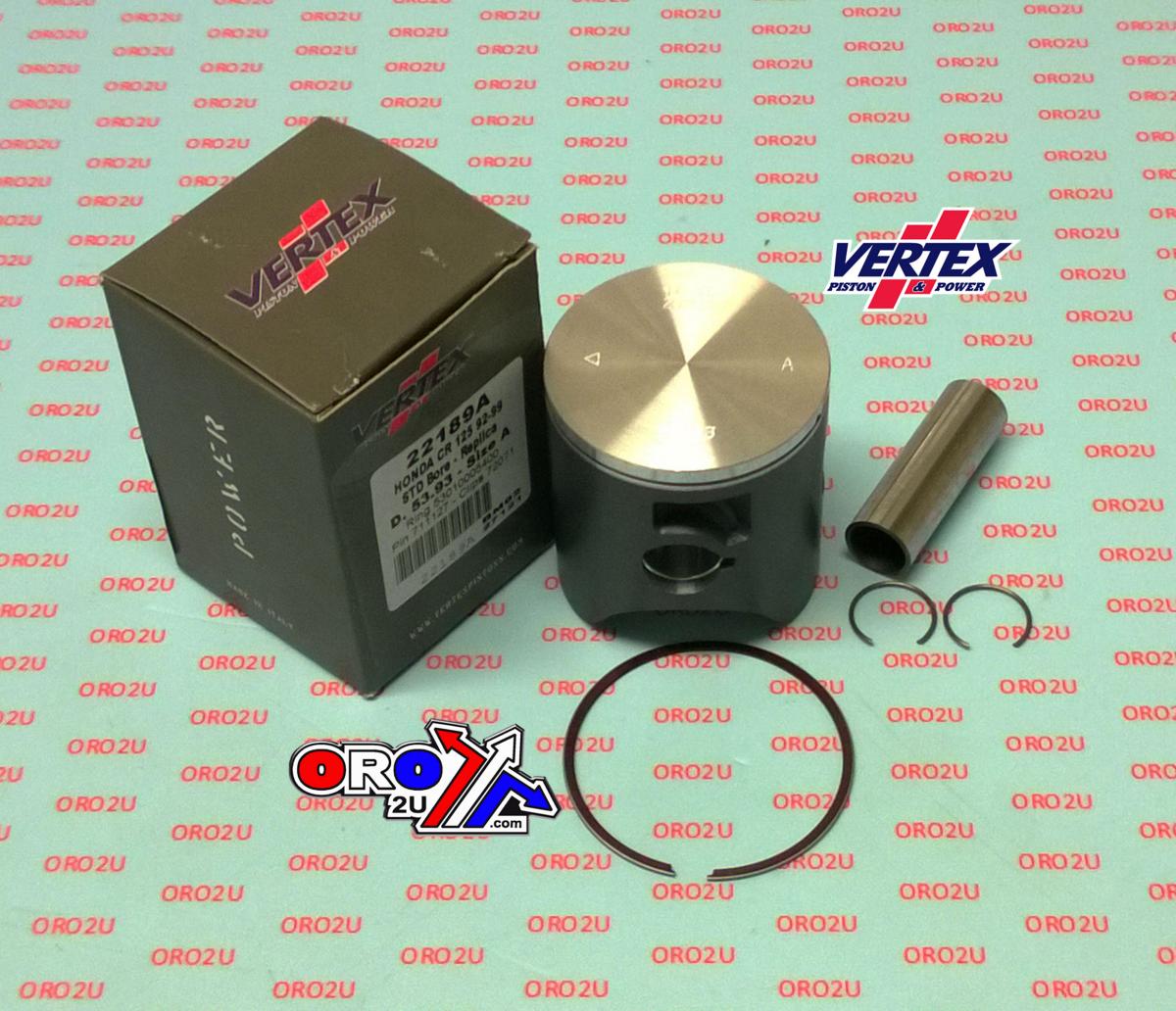 Vertex Piston Kit Vertex 56.0 Honda CR 125 92-99, Vertex 22189200 Os +2.00