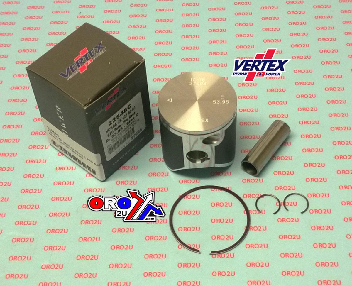 Vertex Piston Kit Vertex 54 B Honda CR 125r 92-03 Pro Race, Vertex 22548b Single Ring