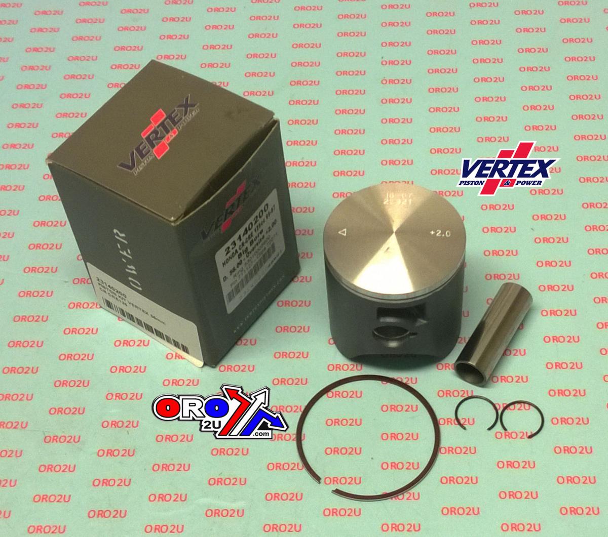 Vertex Piston Kit Vertex 56.0 Honda CR/cre 125 05-07, Vertex 23140200 Os +2.00