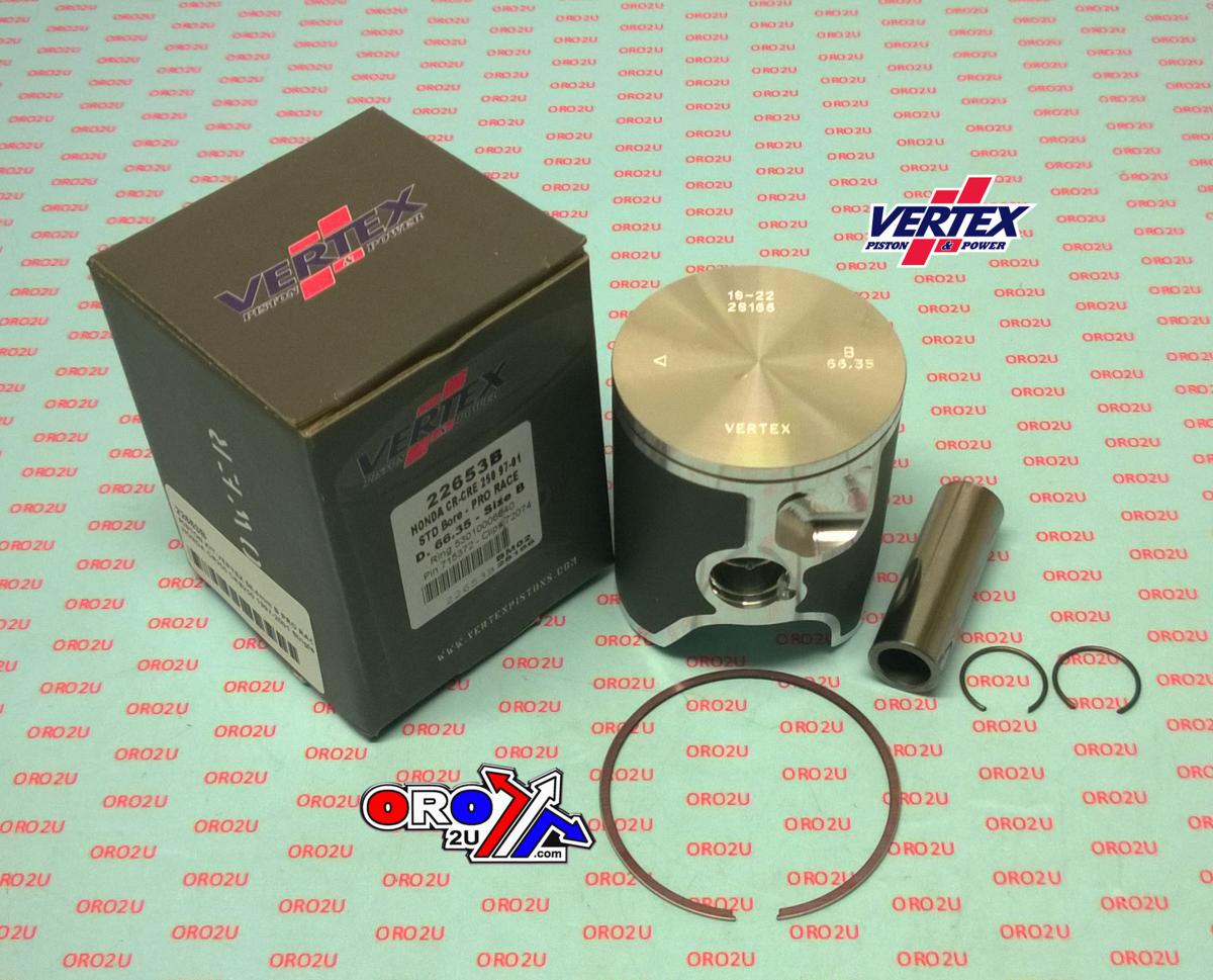 Vertex Piston Kit Vertex 66.4 D Honda CR/cre 250 97-01 Pro Race, Vertex 22653d Single Ring