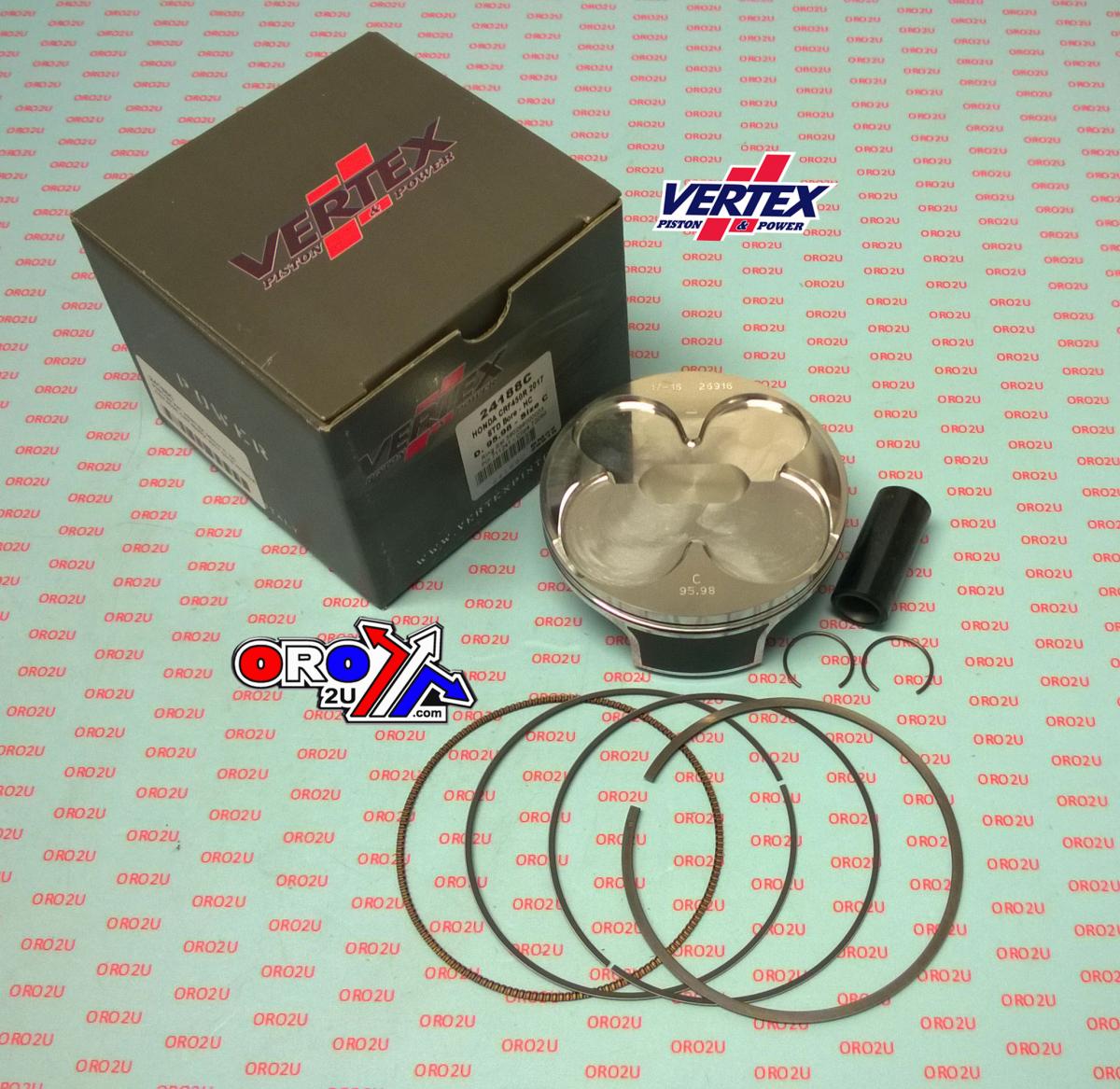 Vertex Piston Kit Vertex 96.0 C Hc Honda CRF 450 R/rx 17-18, Vertex 24188c Hc Compr 14,4:1