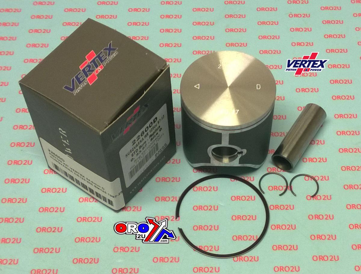 Vertex Piston Kit Vertex 54.0 B Husky CR/WR/sm 125 97-13, Vertex 22600b Husqvarna
