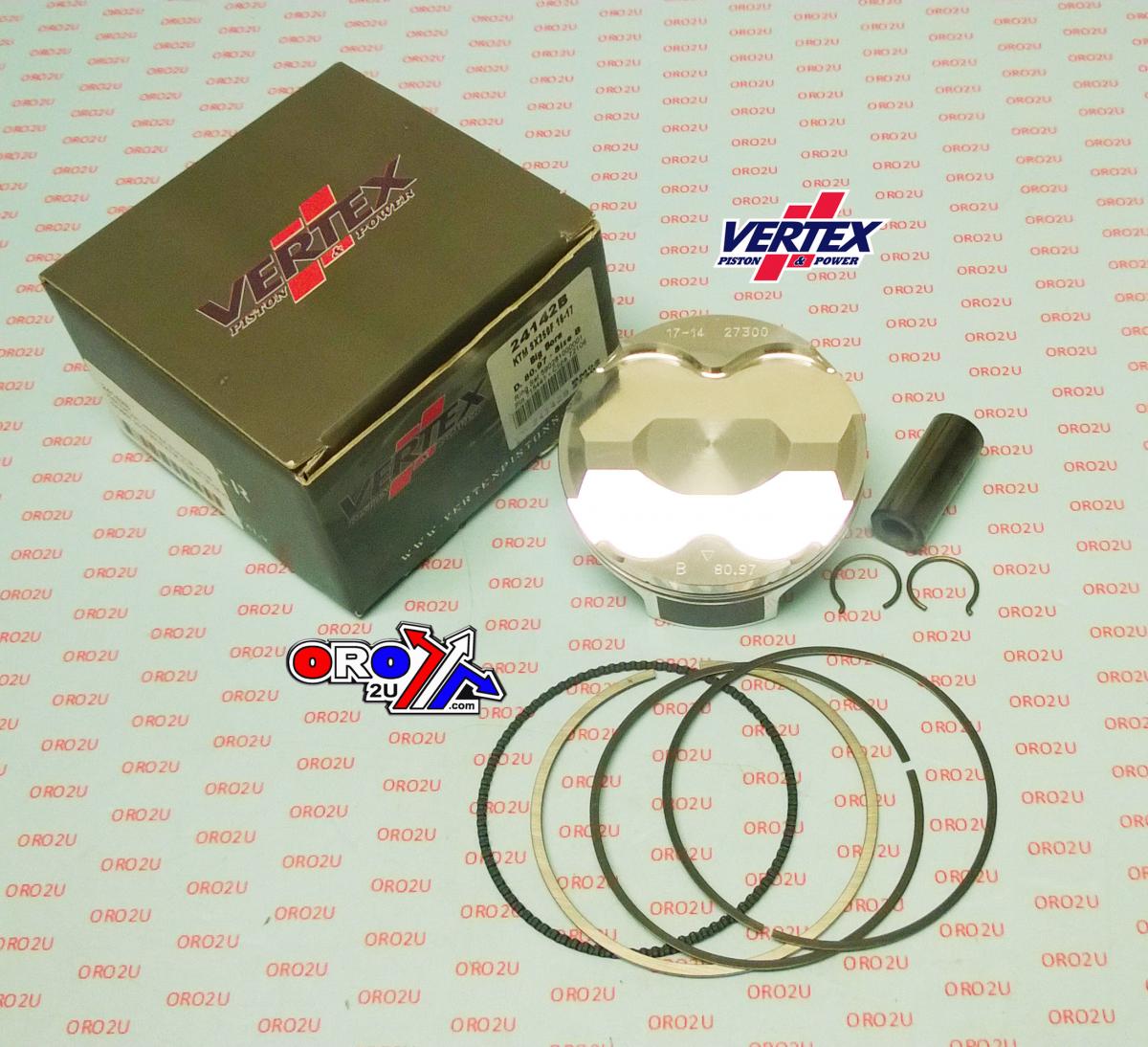 Vertex Piston Kit Vertex 81.0 a KTM SX 250 16-22, Vertex 24142a Os+3:00 Big Bore Gas Gas/husky
