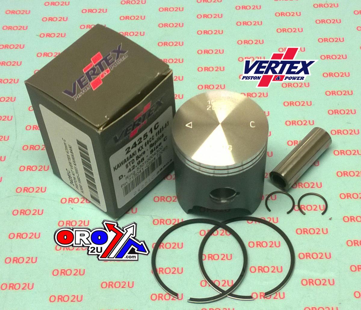 Vertex Piston Kit Vertex 43.0 a Kawasaki KX 60 85-03, Vertex 24251a