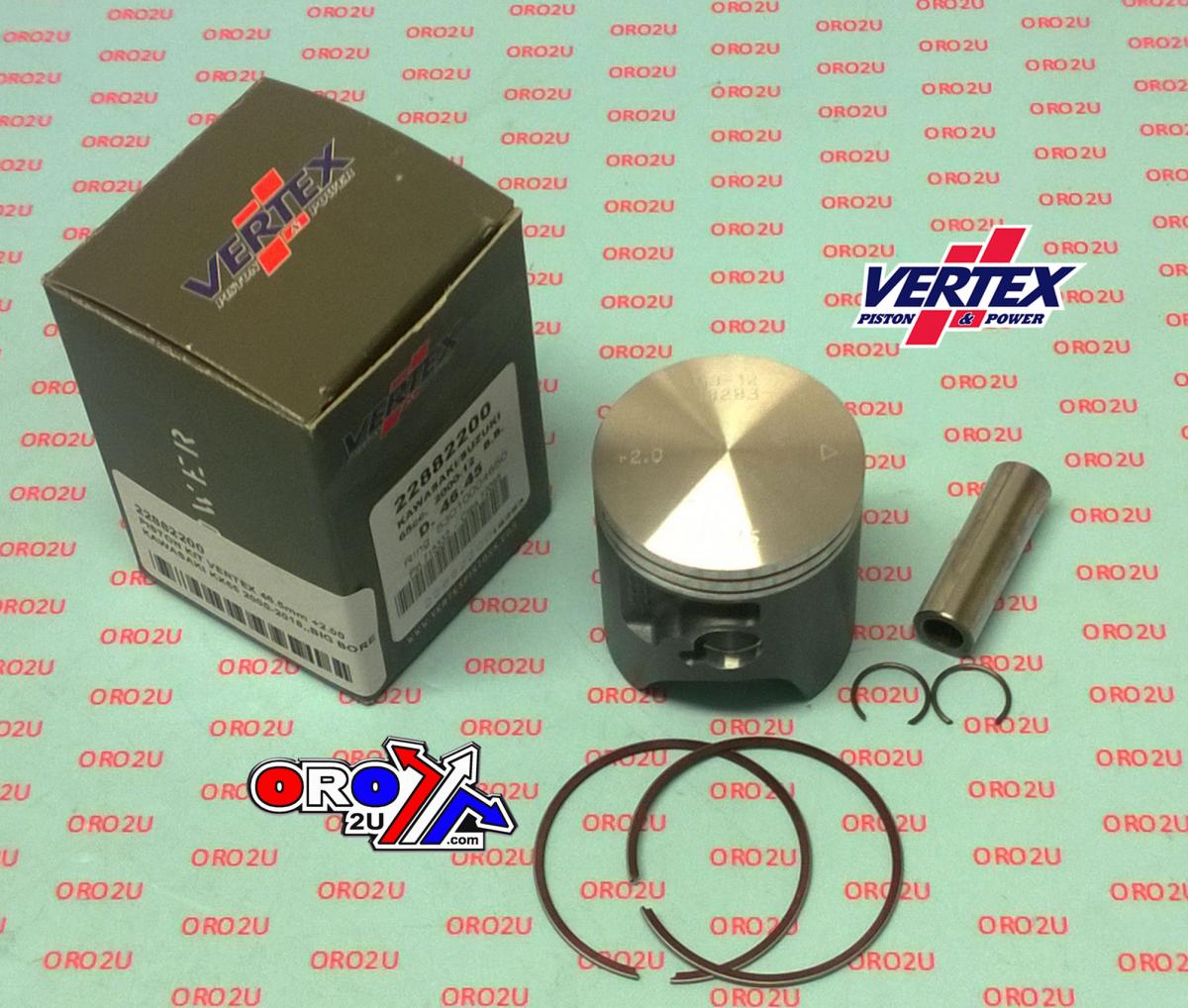 Vertex Piston Kit Vertex 46.5 Kawasaki KX 65 00-22 Big Bore, Vertex 22882200 Os +2.00 Suzuki RM 65 97-06