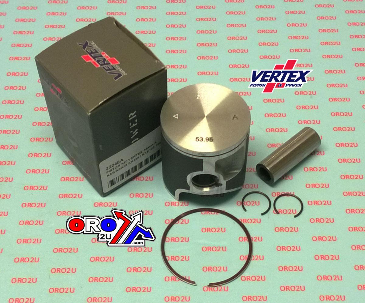 Vertex Piston Kit Vertex 54.5 Kawasaki KX/kxe 125 92-93, Vertex 22248050 Os +0.50