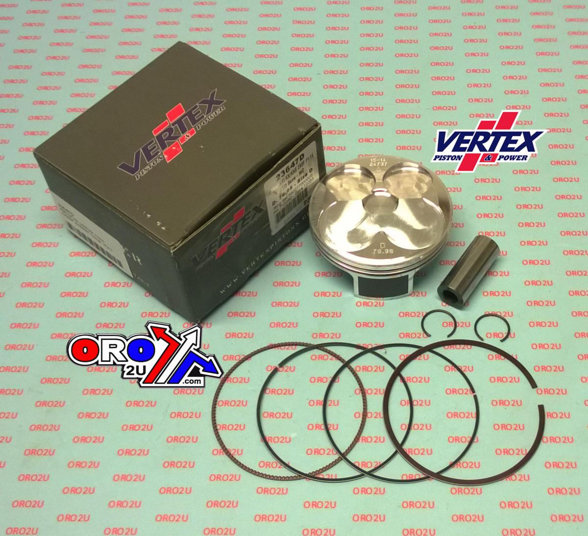 Vertex Piston Kit Vertex 77.0 B Hc Kawasaki KX/kxe 250 11-14, Vertex 23647b Hc Compr 14,2:1