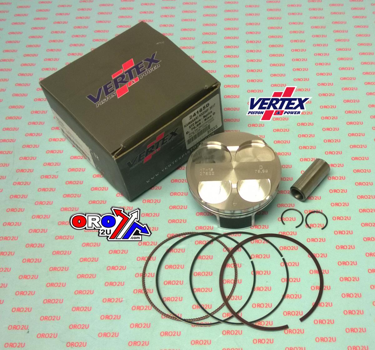 Vertex Piston Kit Vertex 77.0 a Kawasaki KX/KXF 250 2017, Vertex 24165a Compr 13,7:1