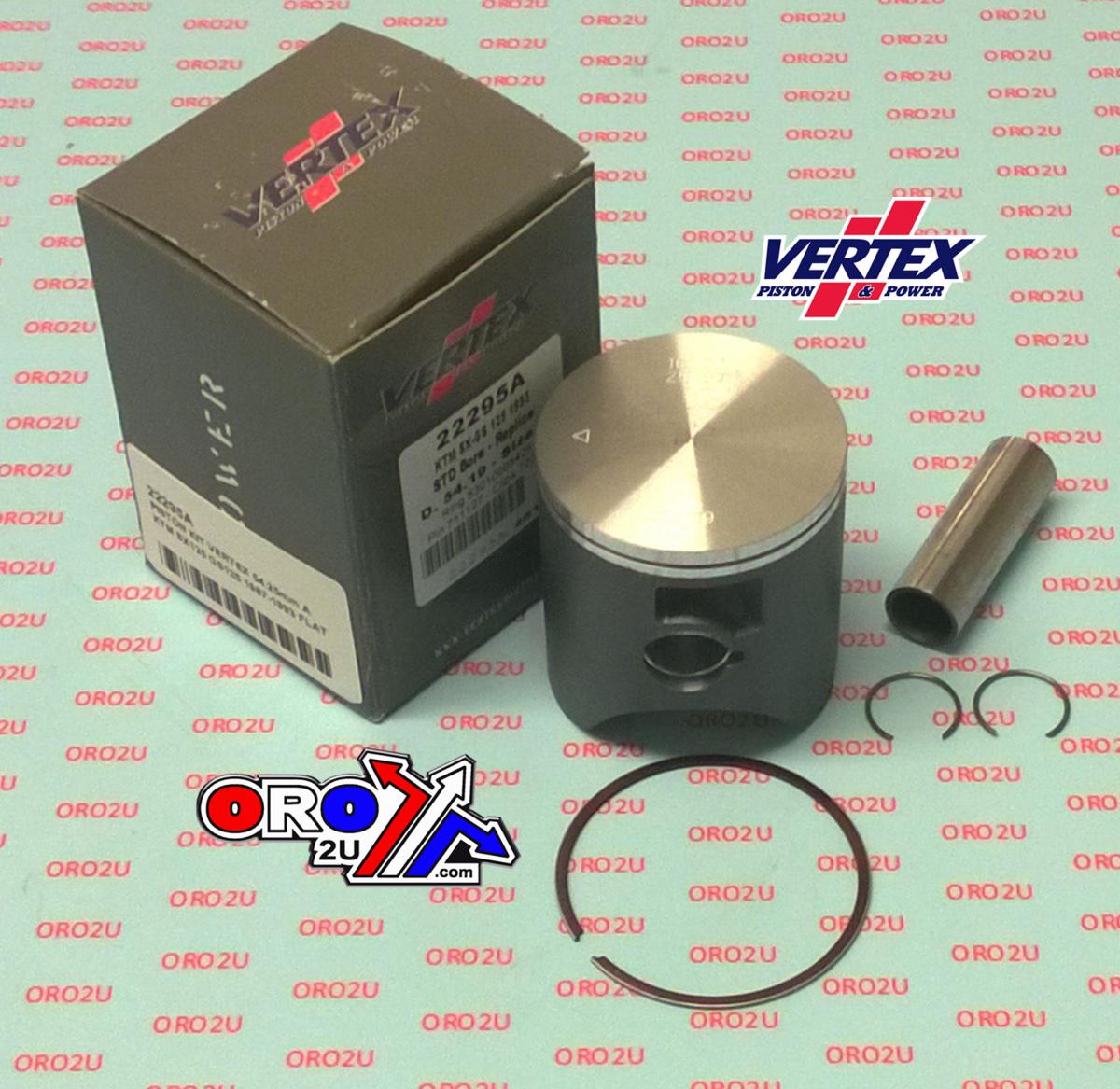 Vertex Piston Kit Vertex 54.25 C KTM SX/gs 125 87-93 Flat, Vertex 22295c