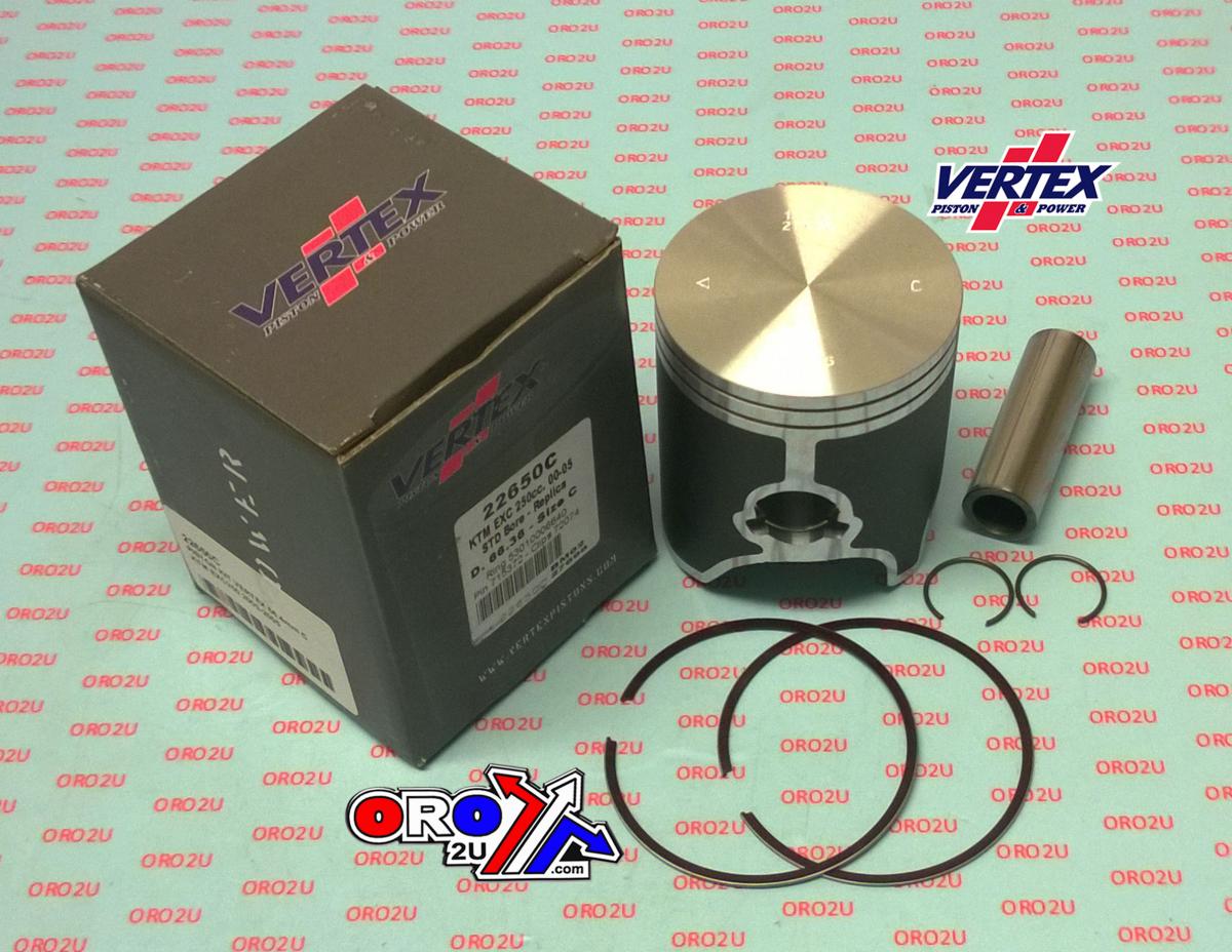 Vertex Piston Kit Vertex 68.0 KTM EXC 250 00-05, Vertex 22650160 Os +1.60
