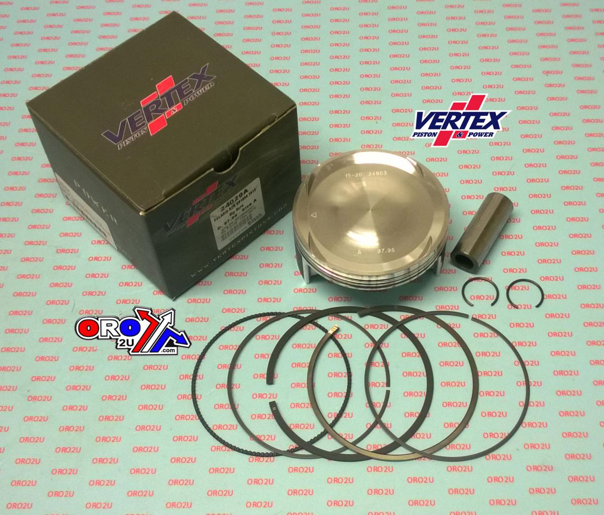 Vertex Piston Kit Vertex 98.0 a Polaris Rgr/RZR 900 14-18, Vertex 24029a Os+5:00 Big Bore RZR XP 1000