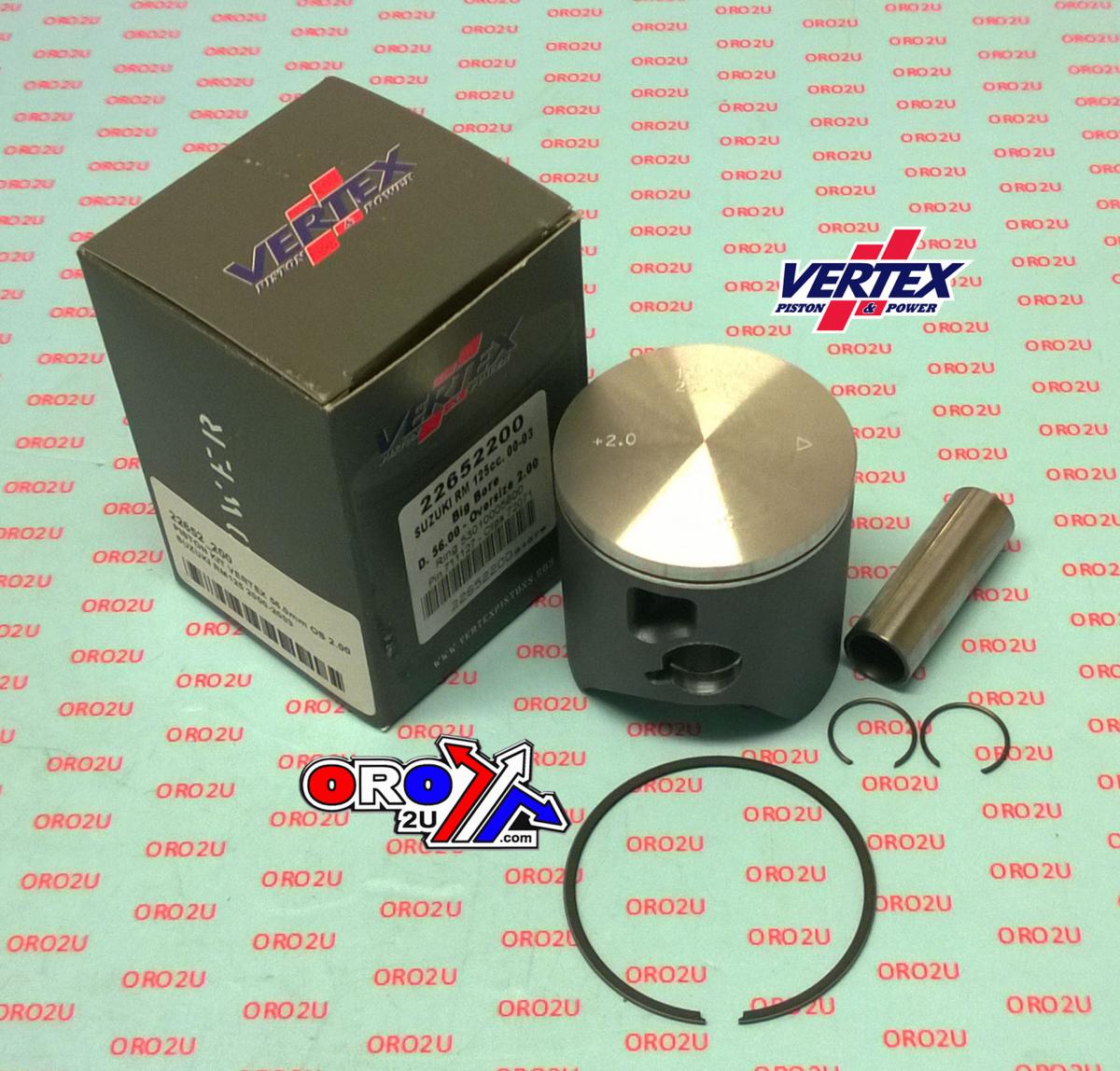 Vertex Piston Kit Vertex 55.0 Suzuki RM 125 00-03, Vertex 22652100 Os +1.00