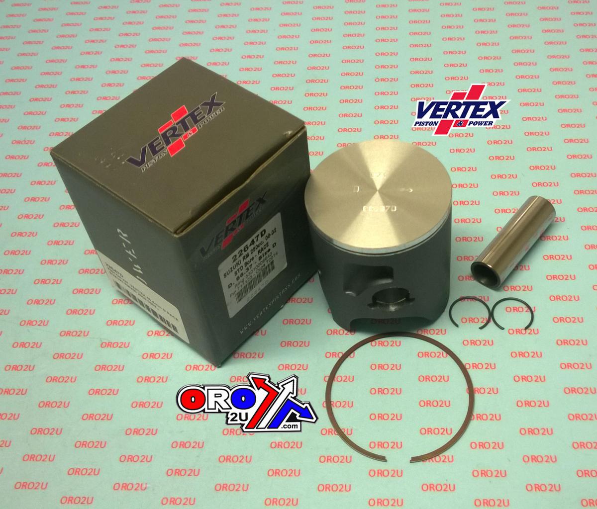 Vertex Piston Kit Vertex 67.5 Suzuki RM 250 00-02 Race, Vertex 22647110 Single Ring Os+1.10