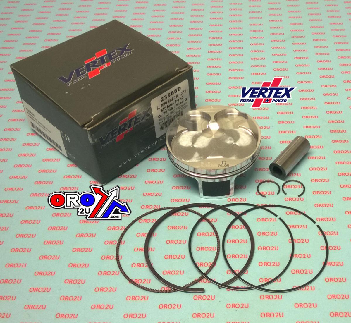 Vertex Piston Kit Vertex 77.0 B Hc Suzuki RMZ 250 10-12, Vertex 23565b Hc Compr 13,8:1