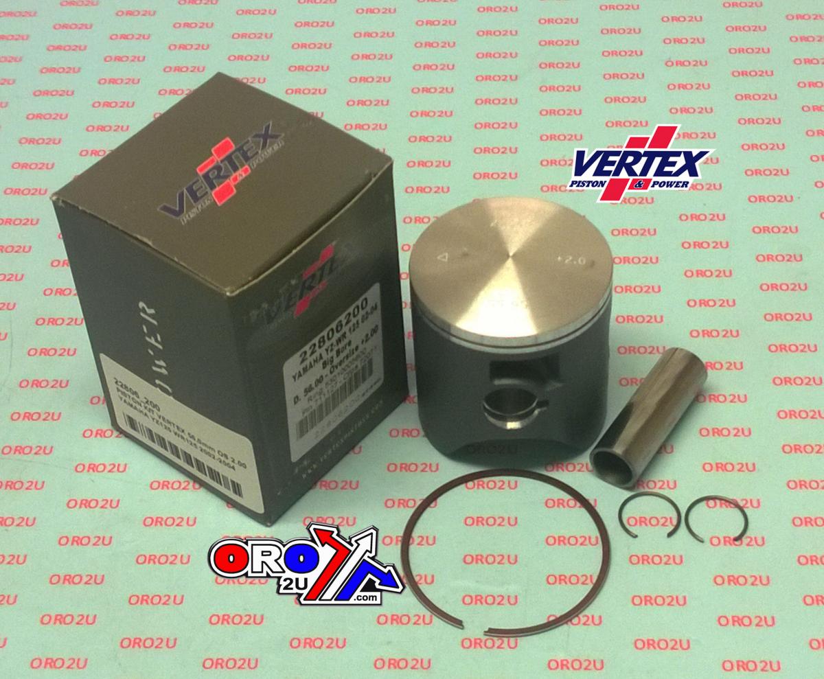 Vertex Piston Kit Vertex 56.0 Yamaha YZ/WR 125 02-04, Vertex 22806200 Os +2.00